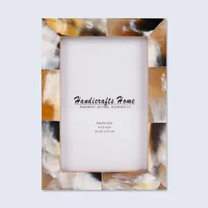Handicraft Home Handmade Essence Picture Frame Horn Inlay White -4x6”