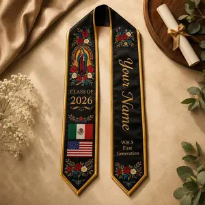 Personalized Graduation Stole 2026 Custom Name & School Stole | First Generation Graduate Sash | Mexican American Heritage Graduation Stole