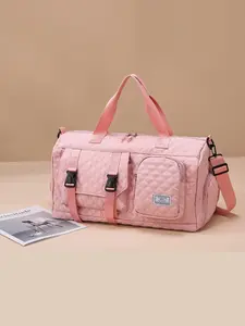 New Pink Diamond-Quilted Large Capacity Multi-Pocket Women's Bag Sweet and Versatile Tote/Shoulder Bag Perfect for Daily Commutes, Childcare Outings, Travel, Gym, and Everyday Use