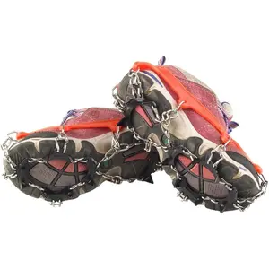【Safe for Kids】Ice Cleats Crampons for Shoes & Boots, 1 Pair Stainless Steel Traction Spikes for Children & Teenagers, Anti-Slip Winter Gear with Carry Bag #WinterEssentials