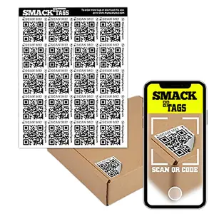 Smack Tags QR Code Labels for Storage & Organization - 20 Unique Scannable Stickers for Bins, Moving Boxes, Office Organization - No App Needed