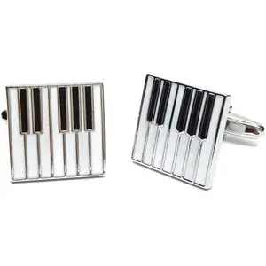 Piano  Cufflinks   Fan Cuff Links (White )