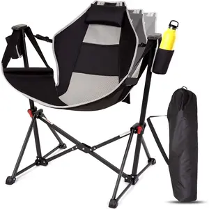 Hammock Camping Chair Swinging: Foldable & Portable Swing Chairs with Storage Bag - 265lbs Adult Weight Capacity - Folding Rocking for Lawn Camp Stargazer Outdoor