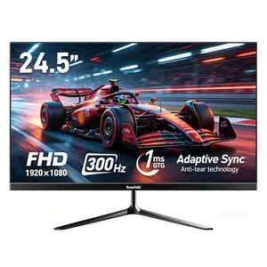 24.5 Inch 300Hz Gaming Monitor, FHD 1080P 1ms, Flicker-Free & Blue Light Filter, Adaptive Sync, 98% sRGB, 178° View, Frameless, HDMI/DP, 75x75mm VESA Mount, Black, for Long Gaming Sessions & Daily Use