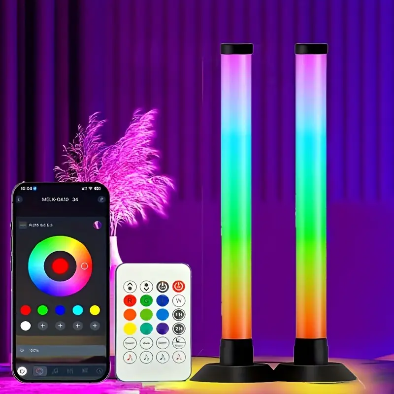 Led Light Bar with Music SynC Color Changing, Led Bar with App & Remote Control, RGB+IC Smart RGB Light Bar, USB Powered Led Lights, Dynamic PC Room Monitor Backlight Gaming, 2 Pack