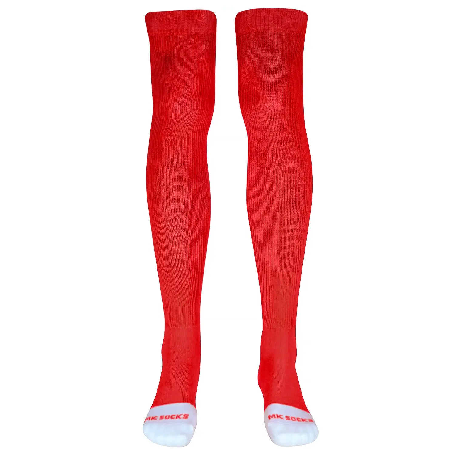MK Socks ProFlex Over the Knee Baseball, Football Extra Long Sports Tube Socks (Scarlet Red)