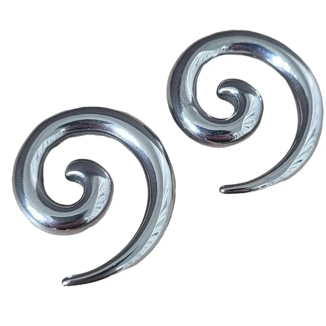 Surgical Steel Ear Spirals Tapers Plugs Gauges 0g-12g Hypoallergenic Seamless 316L Steel for Piercing Stretching