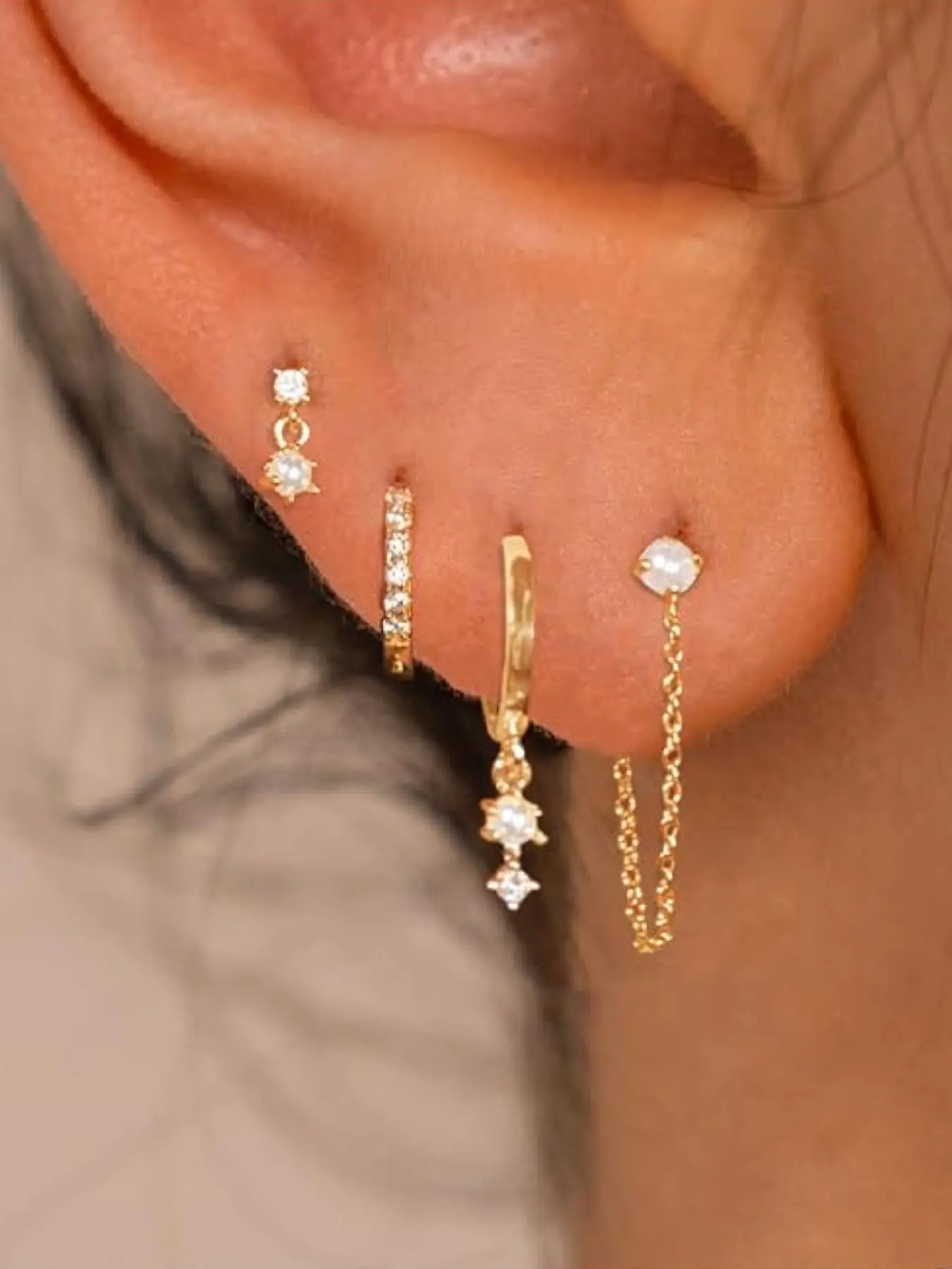 Women's Elegant Rhinestone Decor Earrings Set, Trendy Exquisite Earrings Set, Chic Gorgeous Jewelry Gift for Girlfriend, High Quality Earrings, Earring Stacking Set