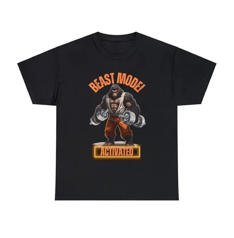 Beast Mode Workout T-shirt Exercise Gym Shirt Gorrilla Muscle Shirt
