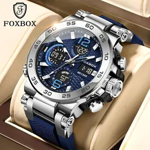 Men's Sports Watch Dual Display Digital Military Quartz Watch Alarm Clock Chronograph Computer, Multifunctional Luminous Business Watch, Student Watch, Outdoor Sports Watch