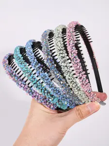 6 pcs Elegant Rhinestone Hair Clips Set, Women Girls Party Daily Wear Sparkling Flower Headbands, Versatile Accessory for Various Occasions