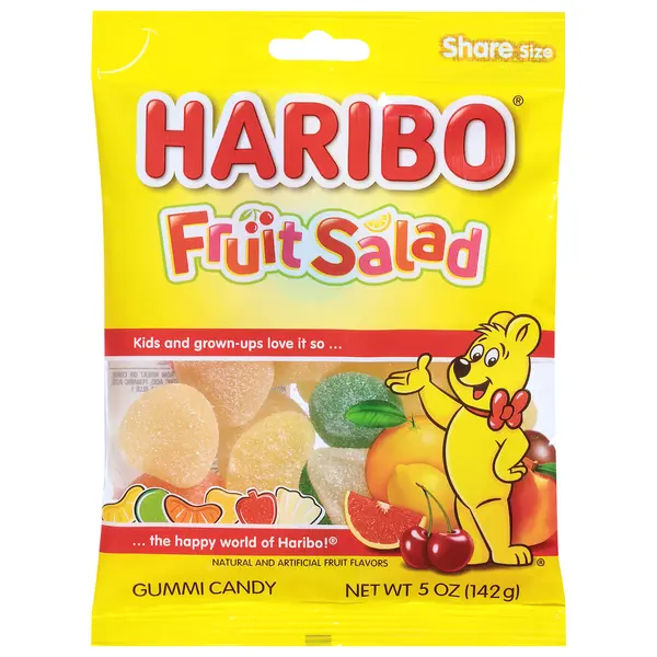 HARIBO Fruit Salad Gummy Candy 5 oz Share Size Soft Chewy