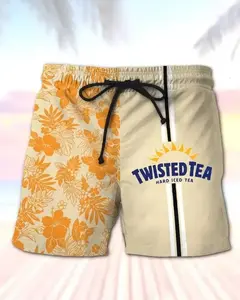 Twisted Tea Men's Casual Drinking Print Beach Shorts, Gift For Him, Summer Vibes, Summer Shorts, Vacation Shorts, Tropical Shorts, Swim Trunks