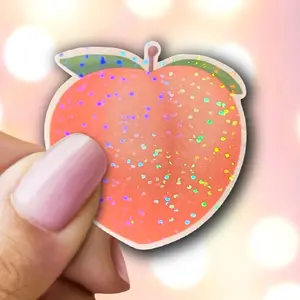 Holographic Peach Sticker