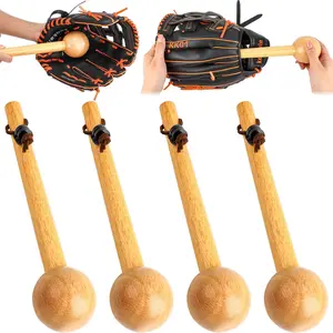 Set of 4 Baseball Hammer, Baseball Softball Glove Break in Mallet,  Mallets with 2 count Glover Lock for Pocket Shaping Finger Loosening  Glove Conditioning, 12 Inch