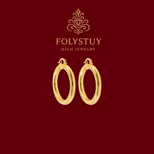 [Diameter 30mm Plain hoop earrings]【FOLYSTUY (C33)】Plain hoop earrings Unisex Fashion Trend Accessory for Women and Men