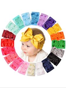Baby's Cute Bowknot Decor Hair Band, Colorful Hair Accessories for Baby Girls & Boys, Fashion Hair Accessories for Party, Daily Clothing Decor, Elastic Headbands, Baby Big Head Bow Hair Band