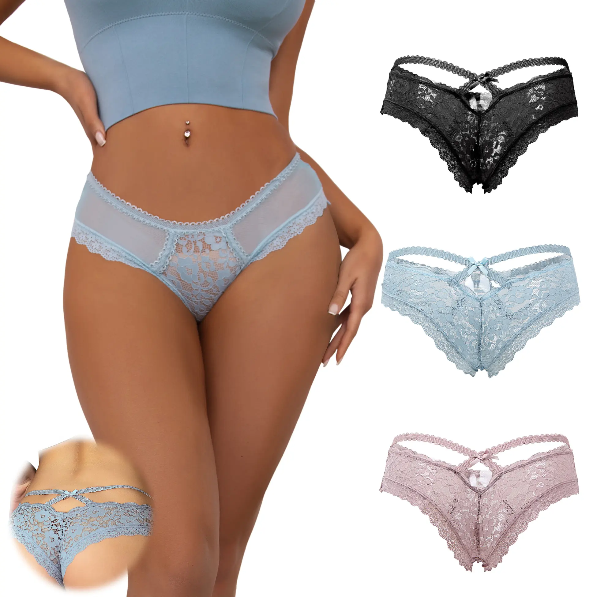 3Pack-Black/Blue/Pink