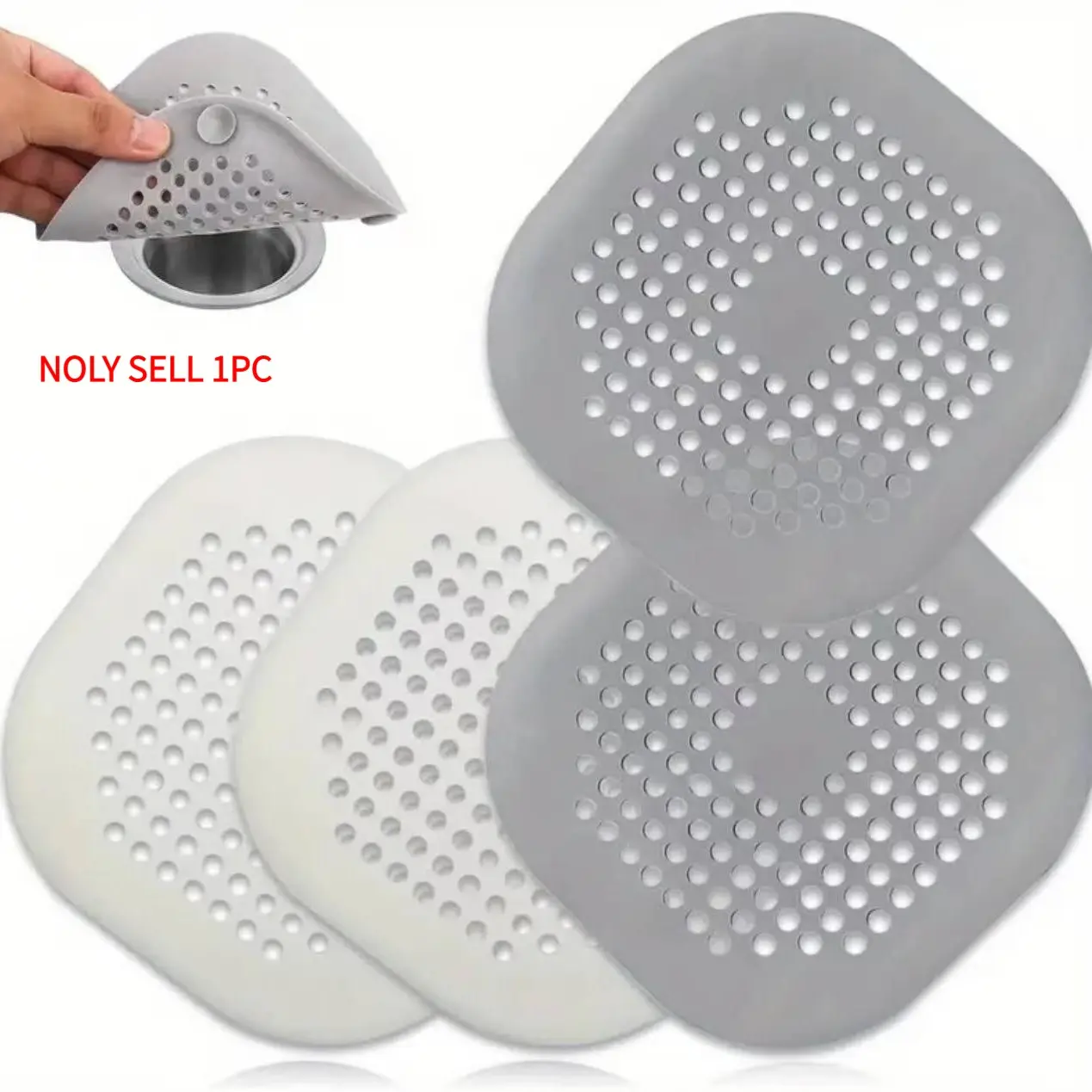 1-10 Piece Hair Filter Drain Plug Anti-Clog, Non-Electric Odor Eliminator, Bath Tub Hair Collector, Bathroom Kitchen Use, Disposable Shower Strainer, Bathroom Gadgets