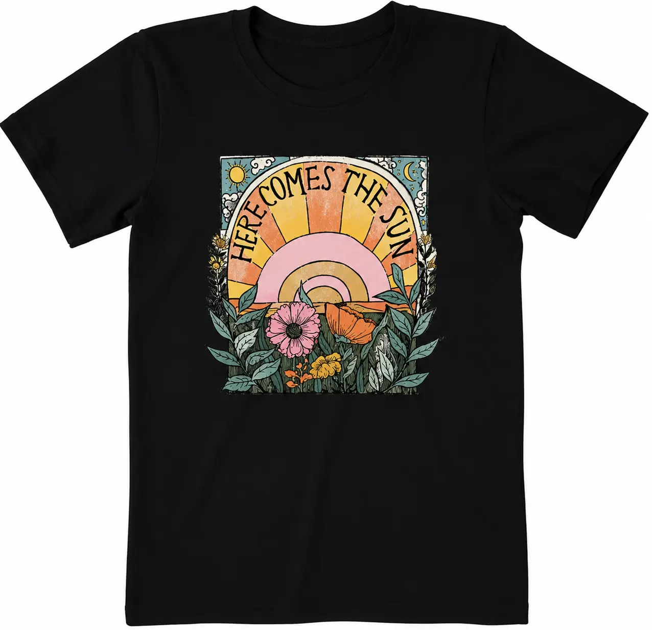 Women's Here Comes The Sun Hippie Short Sleeve Crusher-LITE Tee