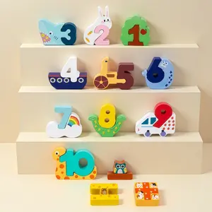 Montessori Number Matching Blocks Set, Number Counting Blocks, Early Education Toy for Kids, Math Learning, Color Recognition, Stem Toy, Ideal Gift for Christmas