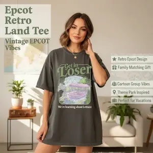 Retro Epcot The Land Shirt, Get In Loser Theme Park Tee, Cartoon Group Vacation Tshirt, Matching Family Gift