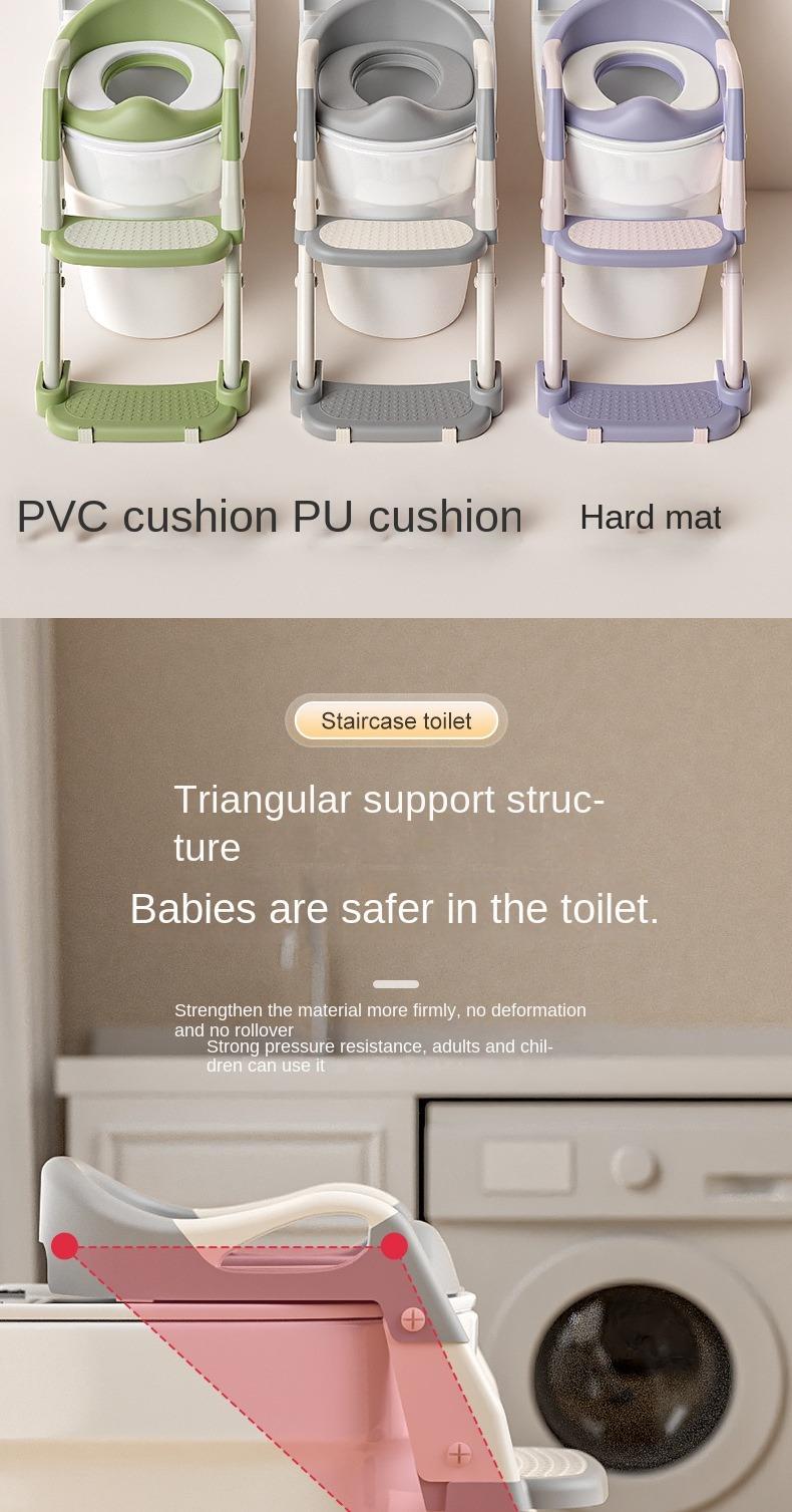 Potty Training Seat with Step Stool Ladder for Toddlers – Comfortable, Safe & Adjustable Toilet Trainer for Boys & Girls, Anti-Slip Pads, Easy Climb Design, Grey, Toilet Trainer for Kids, Potty Training Ladder for Bathroom, Non-Slip Kids Toilet Seat