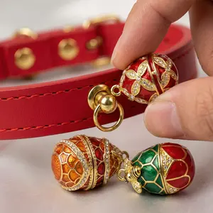 Artisan Pet Jewelry Necklace - Luxury Matte Vegan Leather Collar with Interchangeable Royal Enamel & Filigree Pendants - DIY Personalized Cat & Dog Accessory - 360° Ergonomic Comfort Fit - Heritage Craftsmanship