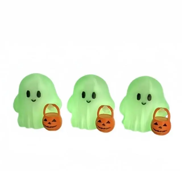 3D Printed Cute Ghost Figurine - Halloween Pumpkin-Style Desktop Decor, Action Figures Set with Web Fluid Spiderman, Transformers Statue, Namikaze Minato Naruto Doll, Hunter X Hunter & Kpop Merch, Demon Collectibles, Invincible Figurines