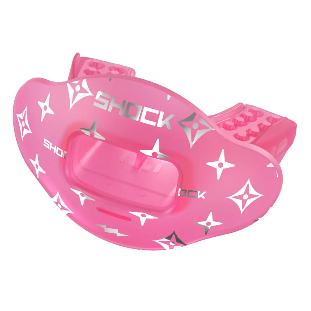 Shock Doctor Translucent Pink Max AirFlow Football Mouthguard - Enhanced Comfort & Breathability for Optimal Performance