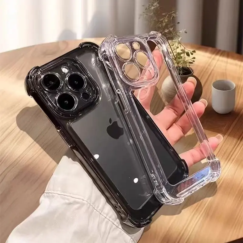 Four-corner Anti-drop iPhone 15/14 Pro Max Phone Case Apple 13/14 Simple 12/11 Transparent Soft XS Max Four-corner Anti-drop iPhone 15/14 Pro Max Phone Case Apple 13/14 Simple 12/11 Transparent Soft XS Max