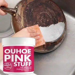 Kitchen Stainless Steel Cleaning Paste, Multi-Functional Cleaner for Pot Bottom Stains Rust Removal, Suitable for Frying Pans Saucepans Iron Pots, Kitchen Cleaning Product, Effective Stain Removal