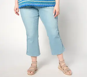 Belle by Kim Gravel Tall TripleLuxe Denim Micro Flare Crop Jean