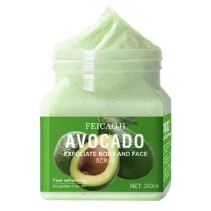 Moresbeauty 350ml Avocado Body Scrub for Deep Cleansing Exfoliating & Moisturizing Unisex Cosmetic Hydrates Softens Skin Ideal for Back Feet & Hands - Moisturizer