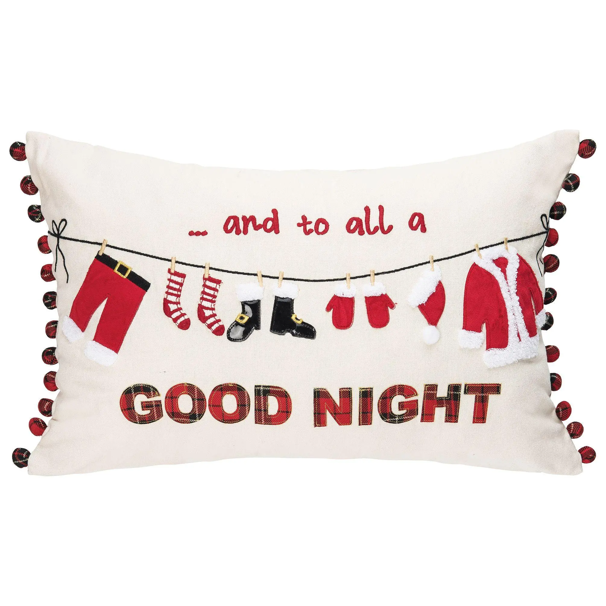 C&F Home Christmas Clothesline 14" x 22" Embroi dered Pillow