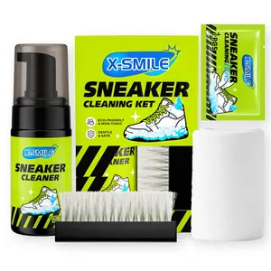 X-SMILE 4-Piece Sneaker Cleaning Kit – Dry Cleaner & Stain Remover Wet Wipes, Basketball Shoe Dry Cleaner, Includes Cleaning Brush for Dedicated Care