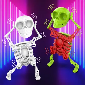 Dancing Skeleton (2-pack), Clockwork Toy Three Dimensional Dancing Skeleton Figure, Trick and Fun Toy Pendant, Creative Stress Relief Clockwork Swinging Skeleton Toy