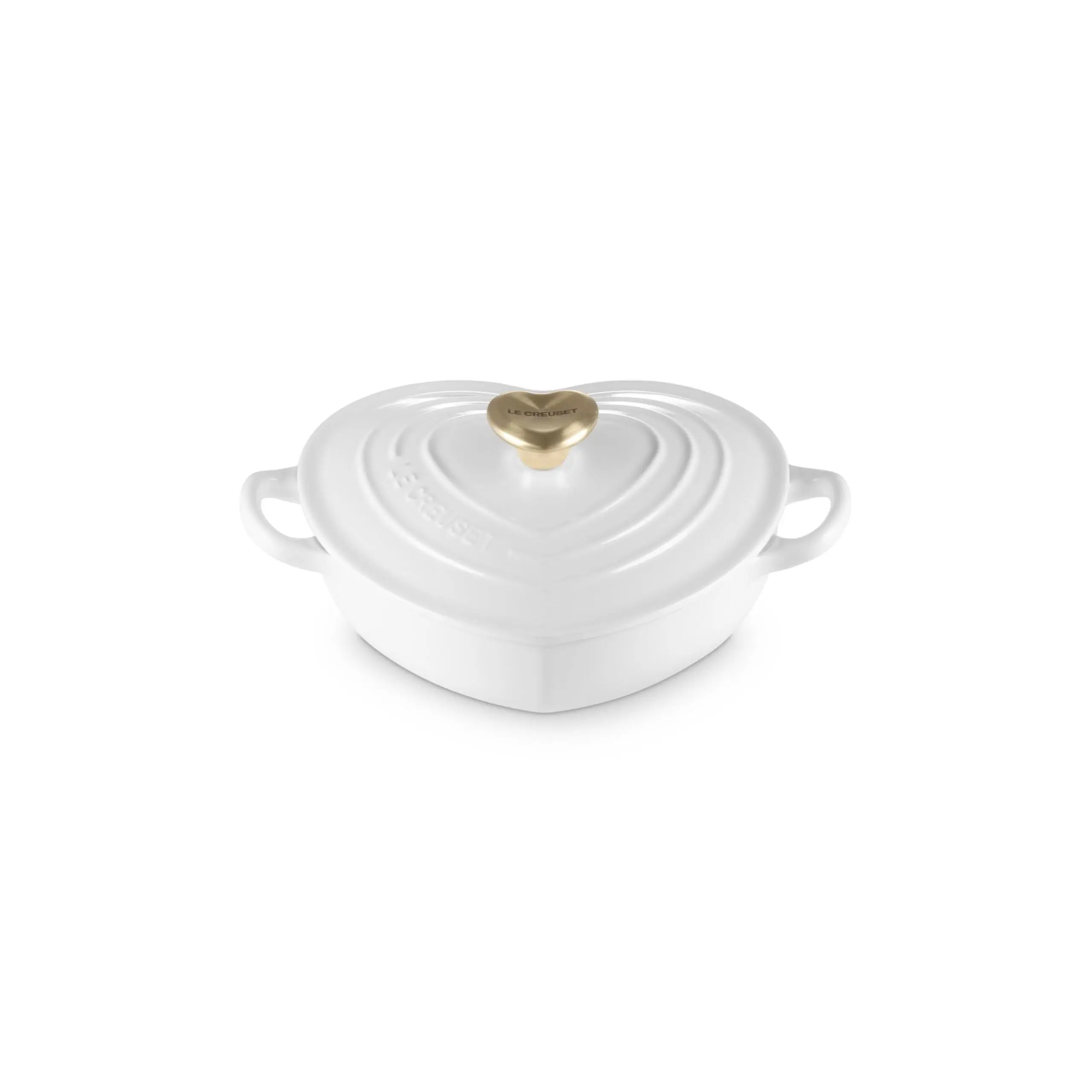 Le Creuset Enameled Cast Iron Traditional Shallow Heart Cocotte, 1.25 Qt., Light Gold Heart Knob