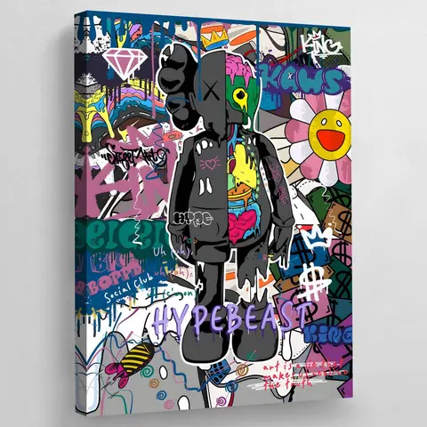 Unframed Style Graffiti Hypebeast Poster - 24x36in, 300 DPI Museum Printing, Waterproof Modern Home Decor Wall Art, Positive Energy Auras, Vibrant Ambiance for Room Decorations, Bathroom, Art Enthusiasts, Includes Box