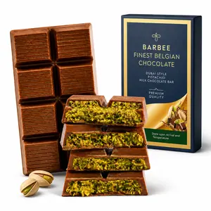 BARBEE Dubai Pistachio Chocolate Bar – Handmade Belgian Milk Chocolate with Crunchy Knafeh & Creamy Pistachio Filling (6.7 oz) – No Palm Oil | Perfect for Mother’s Day Gift Snack
