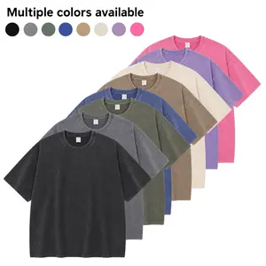 Men’s 4/5 Pack Vintage Washed Oversized T-Shirts, Cotton Crew Neck Tees, Baggy Loose Fit Streetwear Casual Tops summer men clothes