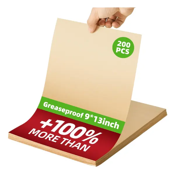 200 Pcs Parchment Paper Sheets 9x13 Inches, Pre Cut Parchment Paper Sheets for Baking, Bread, Cakes, Cookies - Non-Stick Baking Paper Sheets for Grilling, Air Fryer