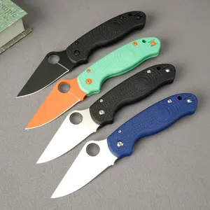 Outdoor folding knife, PVC handle, high hardness steel, EDC tool for outdoor camping, driving, fishing, men's gift