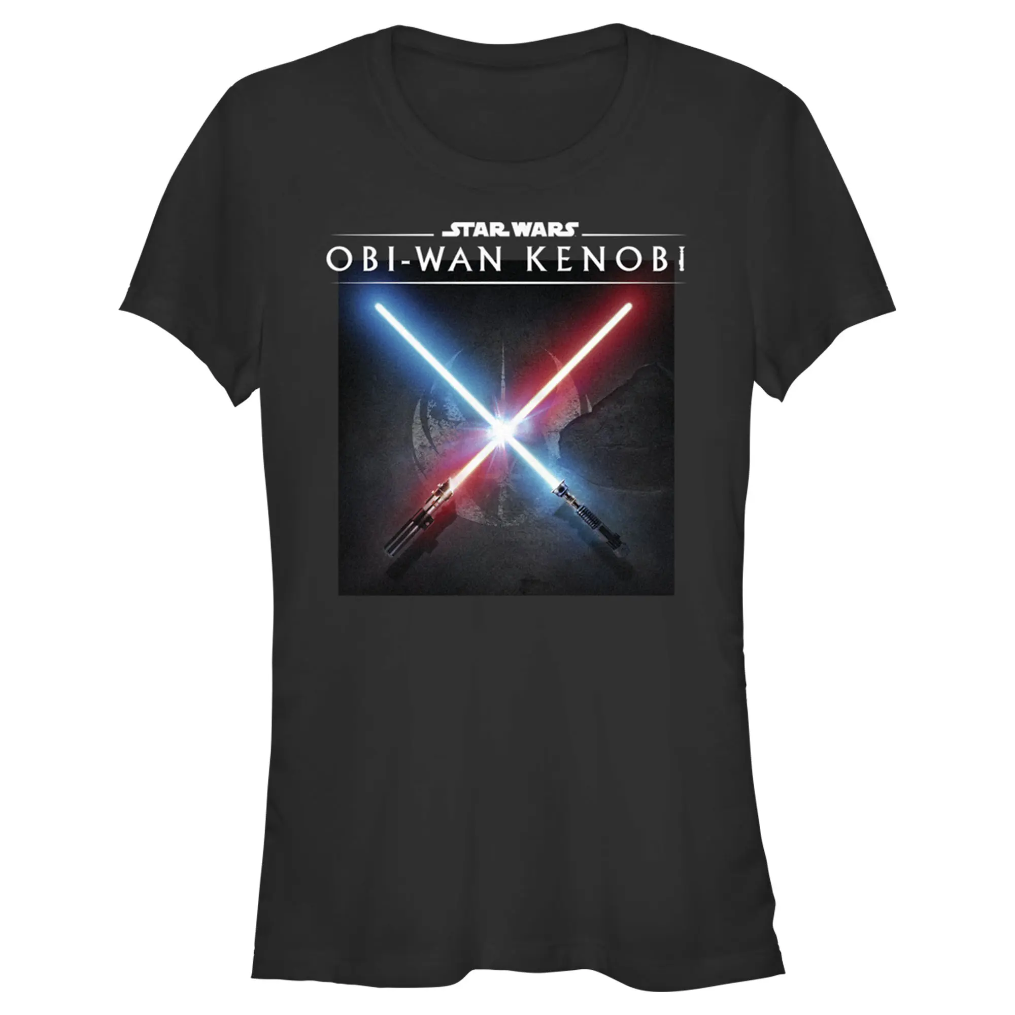 Women's Star Wars: Obi-Wan Kenobi Dark Side vs Jedi Clash Lightsaber Graphic T-Shirt, Casual Cross Graphic Shirt, Casual Shirt