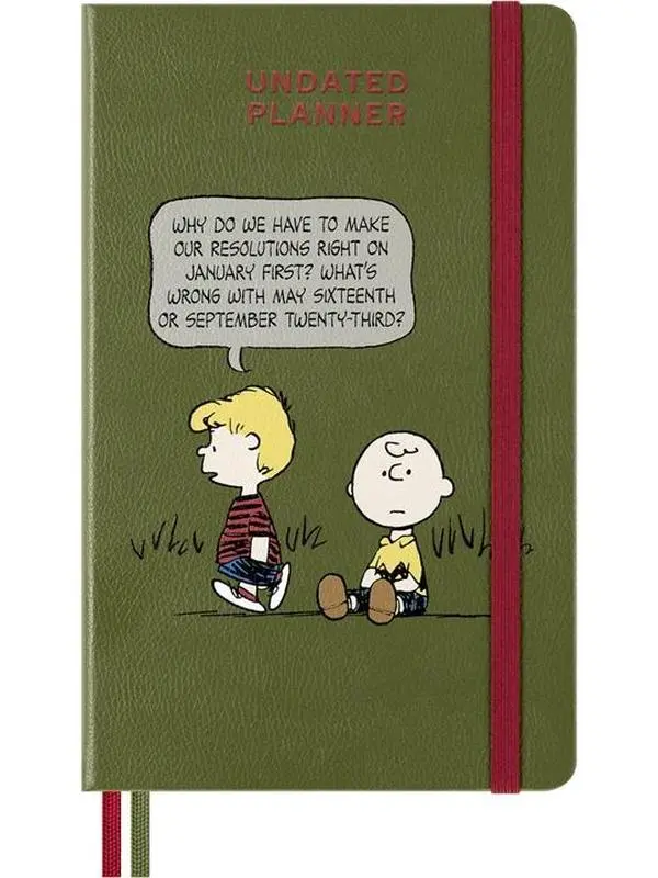 Moleskine x Peanuts Limited Edition Charlie Brown & Schroeder Undated Hard-Cover 12-Month Large Appointment Book Planner, 5" x 8.25", 208 Pages
