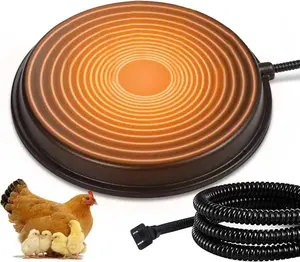 EVERBETTERUS Poultry Chicken Water Heater Poultry Water Heater Base for Winter, for Plastic/Metal Poultry Waterer, Thermostatically Controlled Heated Waterer for Chickens 80W,Chicken Coop Accessories