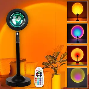 16-Color LED Sunset Projector Light with Remote, RGB Sun and Sunrise Lights, 4 Modes, Ideal for Photography, Parties, Home Decor, Holidays, Party Lights