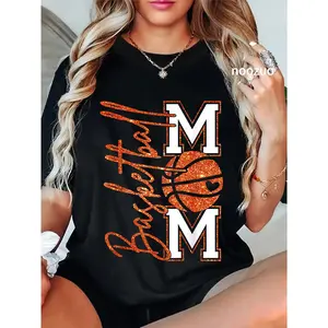 100% Cotton Retro Basketball Mom Mama Basketball Game Day Mother's Day T-Shirt