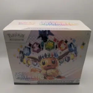Pokemon Prismatic Evolutions Elite Trainer Box (ETB) - Official TCG Collectible Trading Cards, New Sealed, In-Hand, Trading Card Box, Near Mint, All Ages