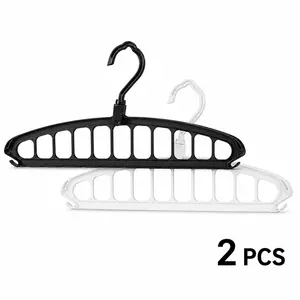 2 Pcs Magic Clothes Hangers - Anti-Slip, 360-Degree Rotatable, 11-Hole, Space-Maximizing Dual-Use Hanging Organizer Racks - Vertical & Horizontal Convertible, Clutter-Free Closet Essential for Bedrooms, Small Apartments